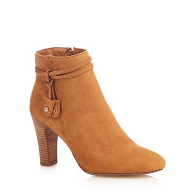 Tan high ankle boots